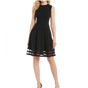 Calvin Klein Black Dress Illusion Hem Size 6